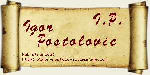 Igor Postolović vizit kartica